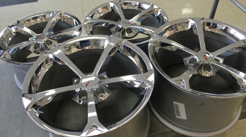 NEW GM OEM Chrome Grand Sport Corvette Wheels Rims 2006-2013 C6 Z06 ZO6 Size LS3, US $799.00, image 5
