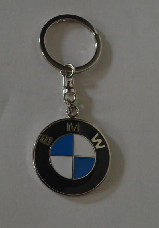 Bmw  logo silver finish keyring keychain stainless steel 