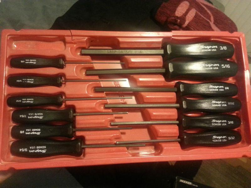 Snap-on hex tip black hard handle driver set 12pc in original tray nice