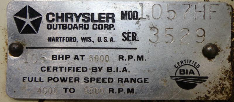 1974 chrysler,force 105 hp-1057hf ~bottom cowl,support plate,cowling (511), US $55.80, image 4