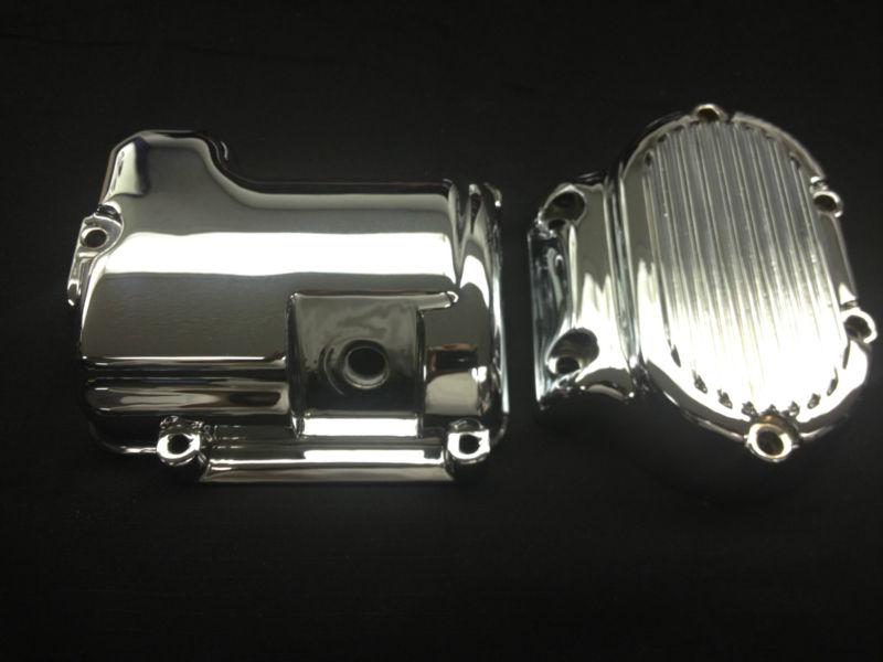 Harley chrome softail fatboy transmission covers top/side ribbed close out sale