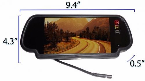 7-inch mirror with wired black ccd license plate backup camera (refurbished)