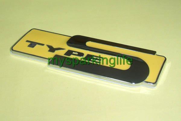 Car chrome emblem badge sticker "type s" 3d logo yellow