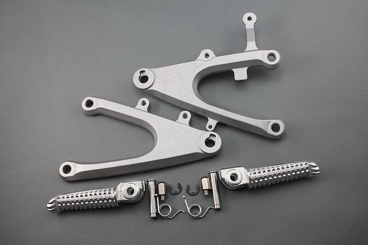 04-06 front rider foot pegs footrest&bracket for yamaha yzf-r1 2004 2005 2006
