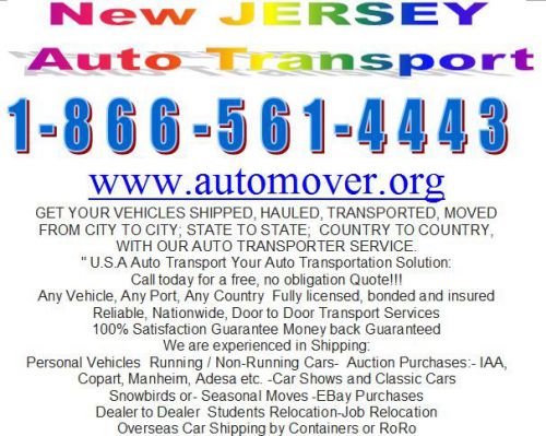 New jersey auto transport car shipping vehicle moving services