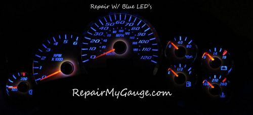 Gm chevy silverado speedometer instrument cluster gauge repair w/ blue leds
