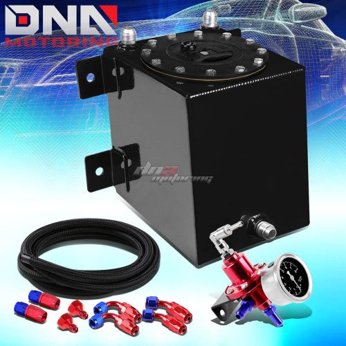 1 gallon polished coated fuel oil tank+cap+line kit+pressure regulator blue