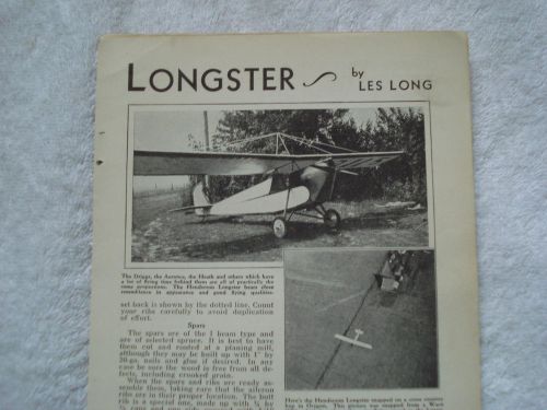Henderson longster airplane plans from 1933