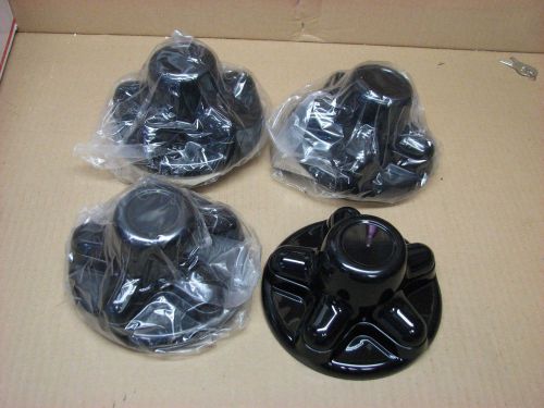 Set of 4 new phoenix 5 lug black plastic # qt-545 - 3500# axle center caps