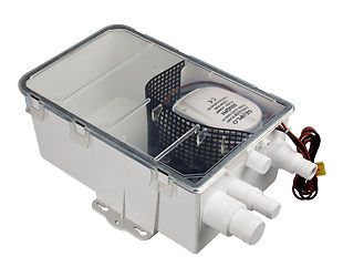 Shower sump system, fully enclosed with multiple hose connections, 600gph