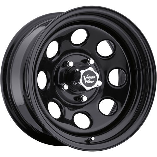 Vision 85 soft 8 16" (16x8) 5x139.7 -12mm gloss black wheels rims
