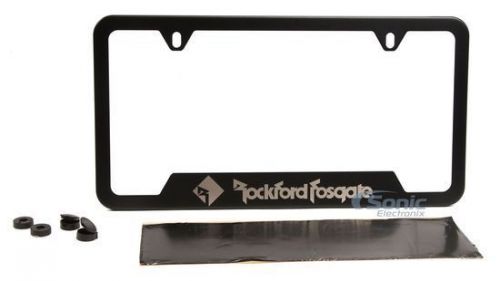 Rockford fosgate powder coated stainless steel laser etched licence plate frame