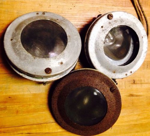 Vintage lot 1940&#039;s bus celling light w/bulb &amp; holder some original glass.