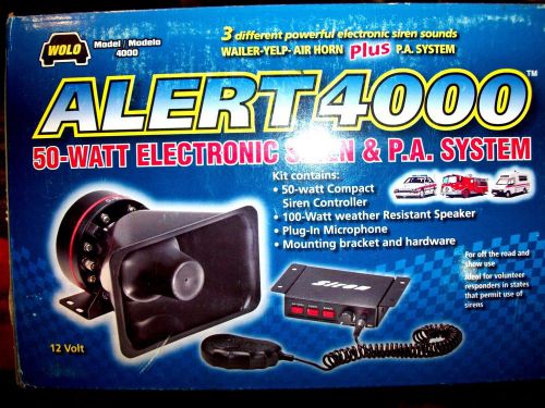 Wolo 4000 alert 4000 50 watt electronic siren and pa system