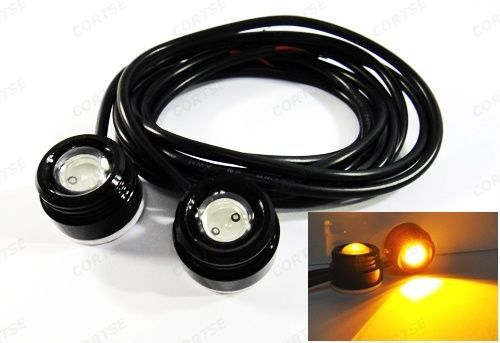 2x amber high power 3w led eagle eye projector parking turn signal drl fog light