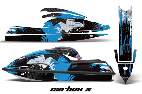 Amr racing jet ski wrap for kawasaki 750 sx graphics kit all years carbon x blue
