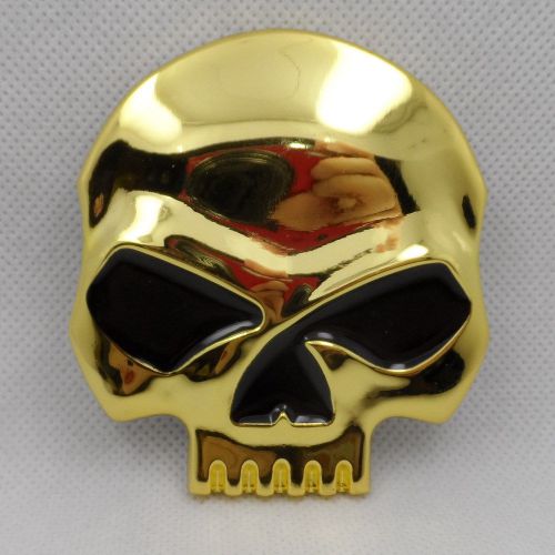 Car auto truck badge emblem sticker tailgate badge metal skull gold