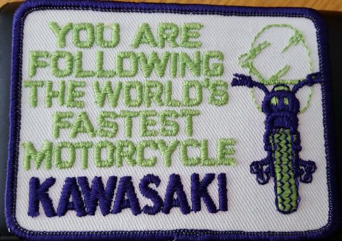 Kawasaki sew on patch you are following the worlds fastest motorcycle
