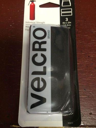 Velcro, industrial strength, heavy duty, black strips, 3 sets, 4&#034; x 2&#034;
