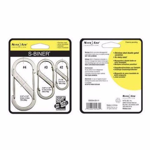 New niteize s-biner 3 pack, stainless sb234-03-11