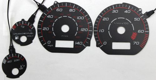 140mph glow gauge face indiglo black reverse gauge face 95-99 volkswagen golf