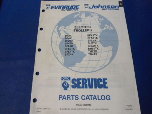 1991 omc evinrude/johnson parts catalog, electric trollers