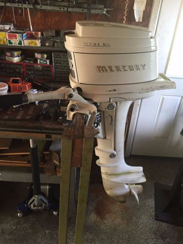 Vintage white mercury 6 hp 6hp 60 outboard boat motor and 6 gallon gas tank