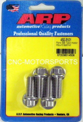 Arp motor mount bolt kit 450-3101 ford 289 302 351w stainless 300 12 point head