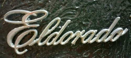 Vintage cadillac eldorado emblem trim script badge metal