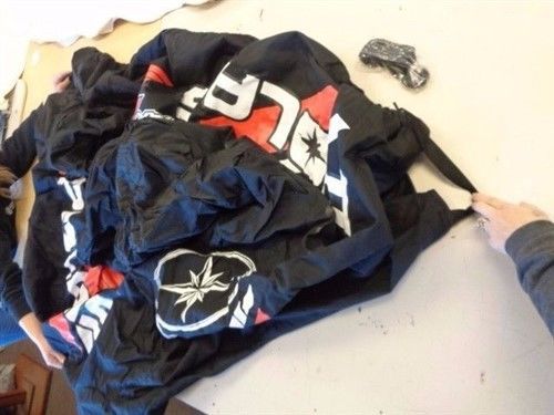 Polaris 2880364 canvas snowmobile cover 80" x 71" black / white / red