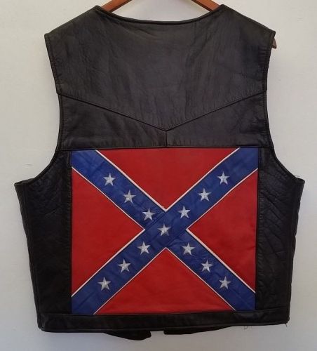 Confederate leather biker vest by leather gallery  size xl