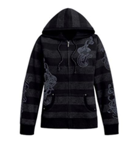 Harley-davidson women's flocked activewear jacket hoodie 96387 2w