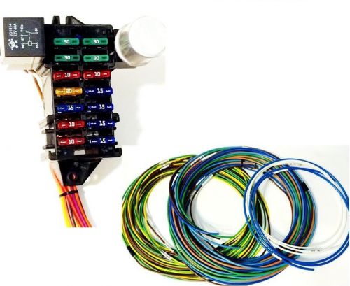12 circuit universal wire harness street rod rat rod muscle car + 2 spares!