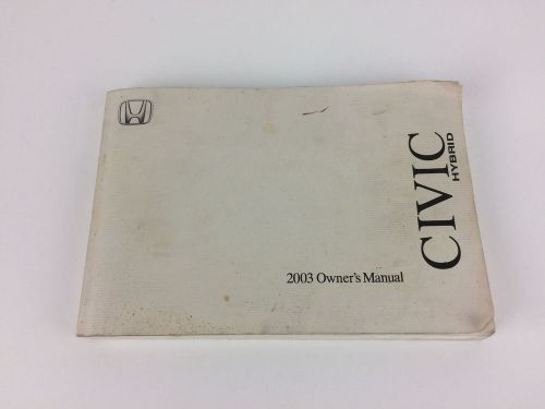 2003 03 honda civic hybrid owner&#039;s manual set book