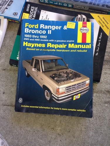 Ford  ranger and bronco ii haynes repair manual 1983  thru 1993 2wd and 4wd 