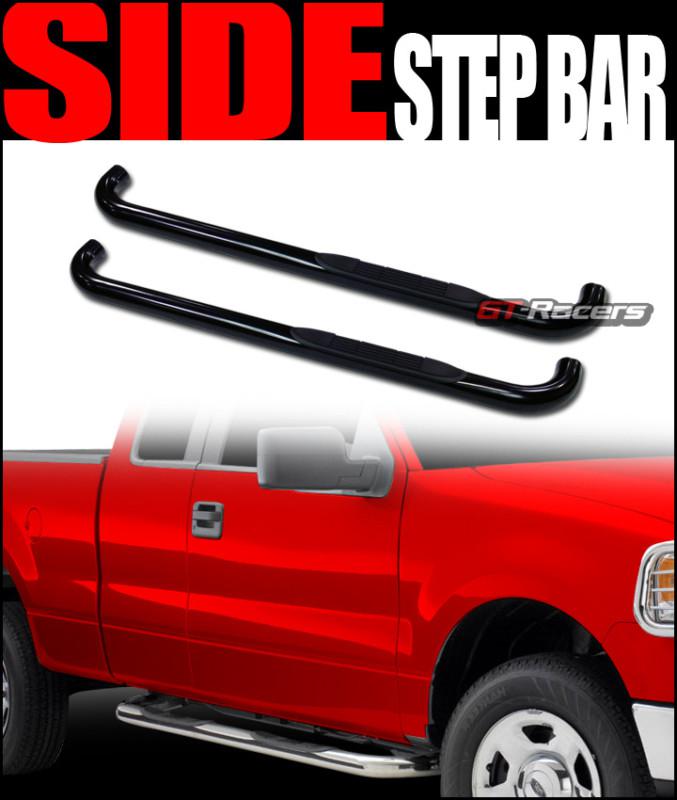 3" heavyduty side step nerf bars running boards 2004-2008 ford f150 reg cab blk