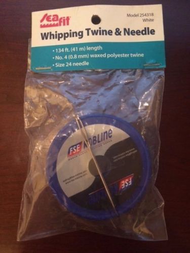 New nip fse robline waxed whipping twine &amp; size 24 needle white 134ft  .8 mm dia