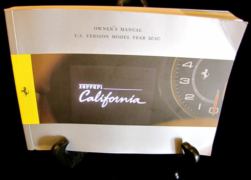 2010 ferrari california owners manual usa and canada version