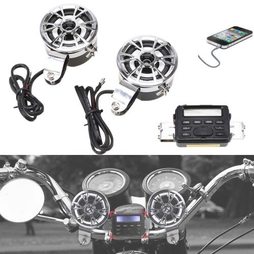 Fm motorcycle radio mp3 speaker stereo + 2 waterproof sperkers for honda cruiser