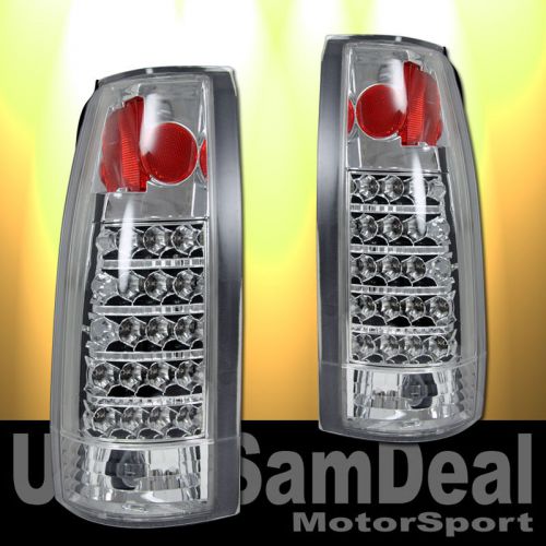 Find C/K TAHOE SUBURBAN YUKON CLEAR CHROME FULL RED LED TAIL LIGHTS