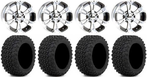 Itp ss112 black golf wheels 14&#034; 23x10-14 xt trail tires yamaha