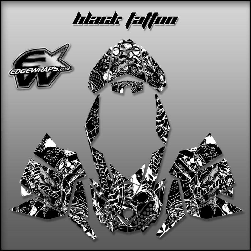 Ski doo rev, xp, mxz, custom graphics decal kit - 08/12 black tattoo
