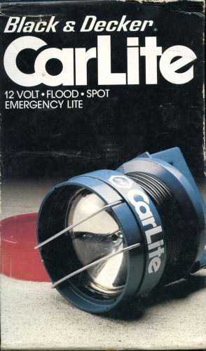 Vintage 1981 black &amp; decker carlite... 12v emergency, flood, &amp; spot lite... nib!