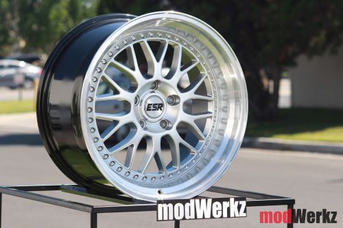 18x9.5 18x10.5 inch +22 esr sr01 5x114.3 silver wheels rims civic 350z g35 370z