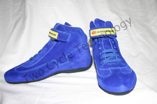 Blue go kart, car racing  shoes, fireproof boots