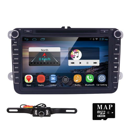 Camera 8" android 4.4 os car dvd player gps volkswagen vw 2004-2013 passat jetta