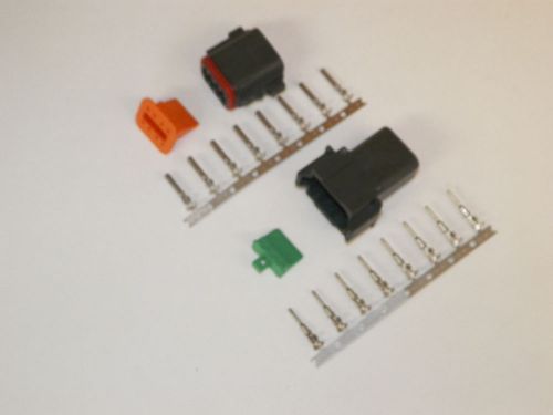 8x black deutch dt series connector set 14-16-18 ga stamped nickel terminals