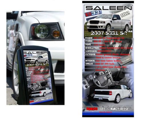 Car show display sign w/stand saleen mustang ford chevy any make wow