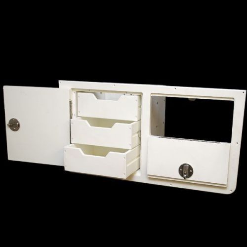 Mako 20145 arctic white 29 1/4 x 15 5/8 inch boat storage box w/ drawers