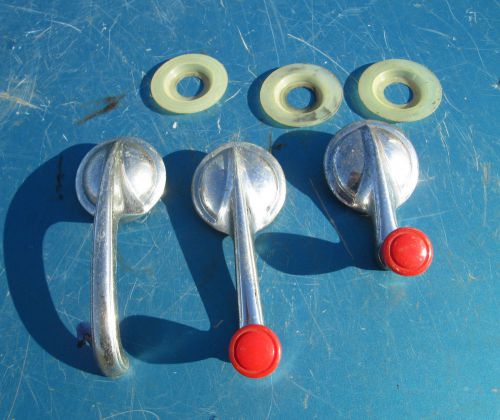 1956 oldsmobile window vent and door release crank handles red custom rod